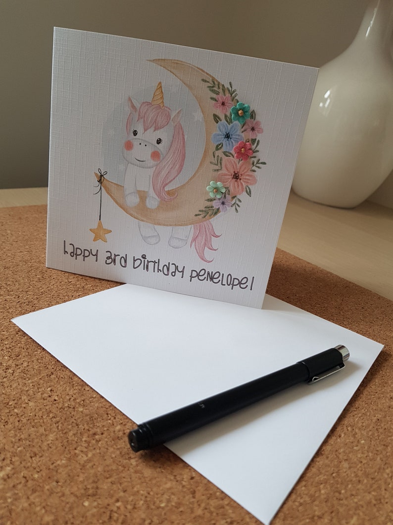 Personalised Unicorn Birthday Card image 3