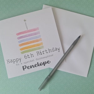 Carte d'anniversaire personnalisée de l'âge de la fille
