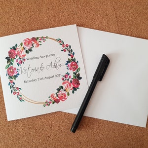 Acceptation personnalisée du mariage / Carte RVSP