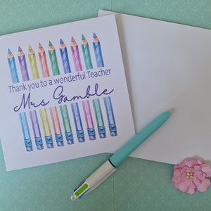 Personalised Teacher Thank You Card