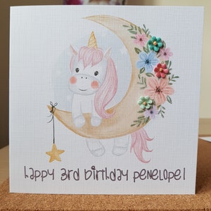 Personalised Unicorn Birthday Card image 4