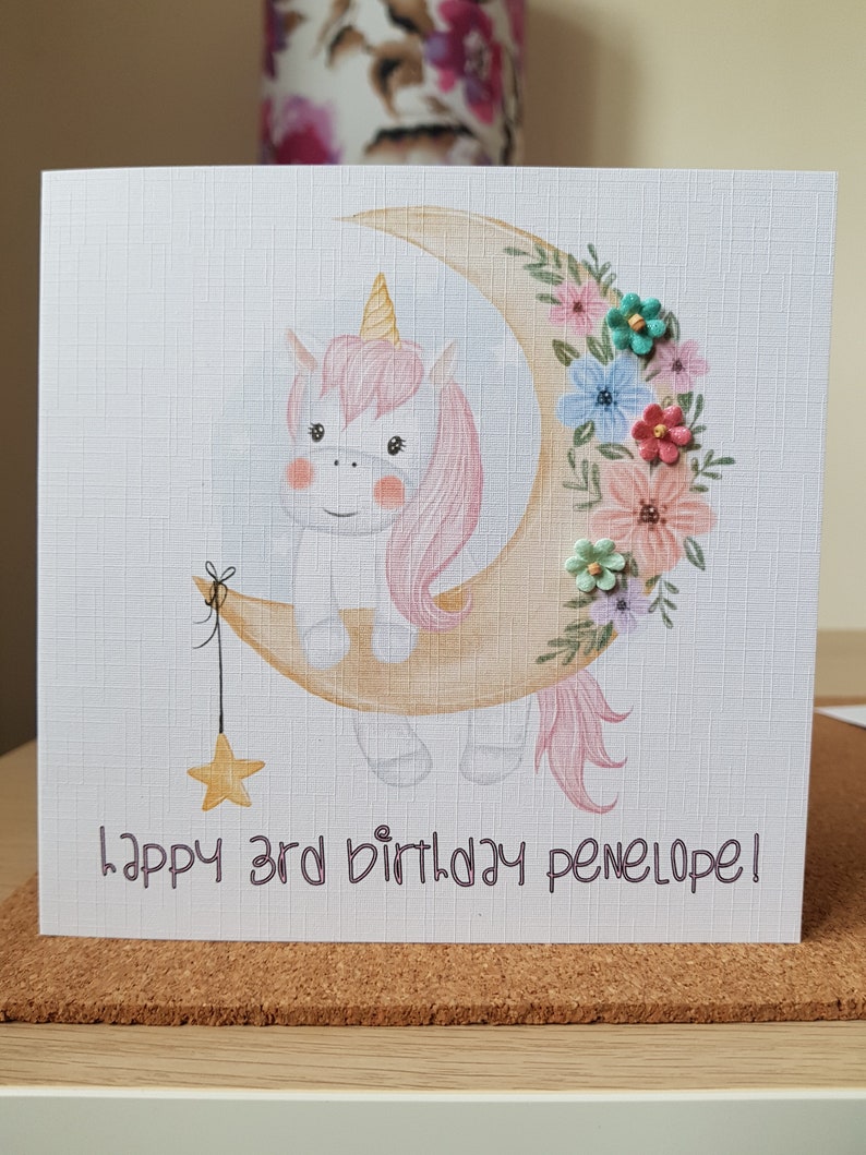 Personalised Unicorn Birthday Card image 4