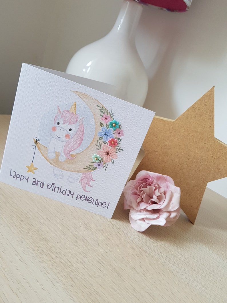 Personalised Unicorn Birthday Card image 7