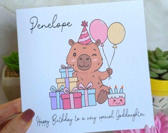 Personalised Capybara Birthday Card