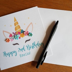 Carte d’anniversaire personnalisée Unicorn Age