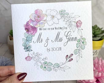Personalised Wedding Card FREE UK DELIVERY 2nd Class