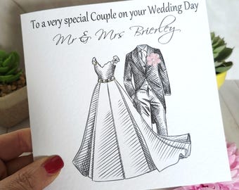 Personalised Couple Wedding Card FREE UK DELIVERY 2nd Class