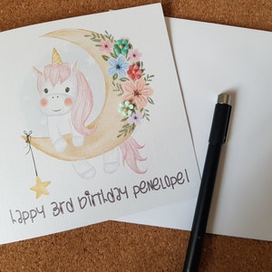 Personalised Unicorn Birthday Card image 1