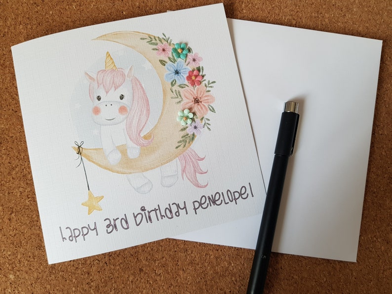 Personalised Unicorn Birthday Card image 1