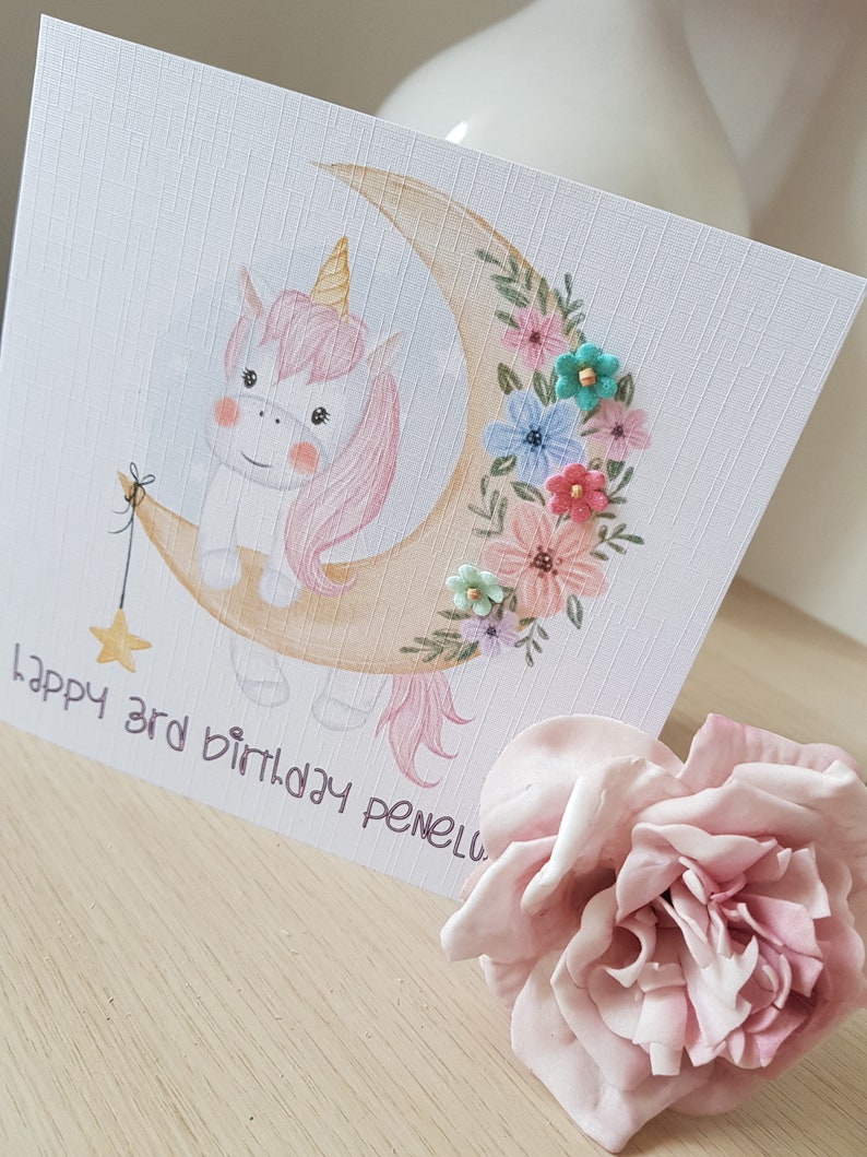 Personalised Unicorn Birthday Card image 8
