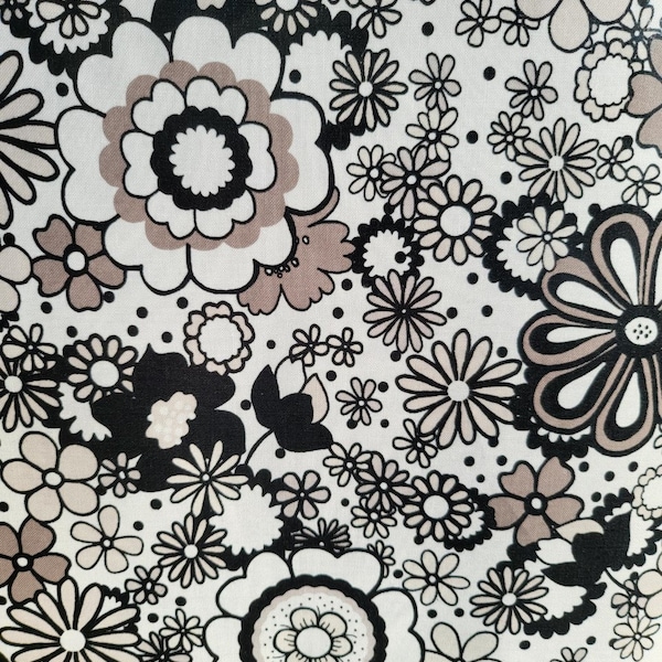 Riley Blake - black / white/ tan  - c4630- parisian  chelsea anderson- laminated fabric