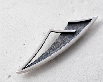 Triangle oxidized brooch, Contemporary Scandinavian pin