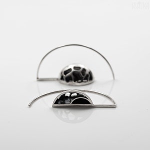 Geometric pull through hoops, Modern earring