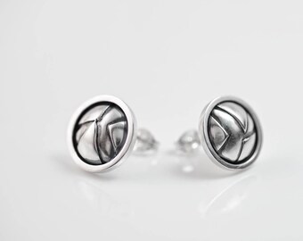 Round stud earrings. Dome earrings