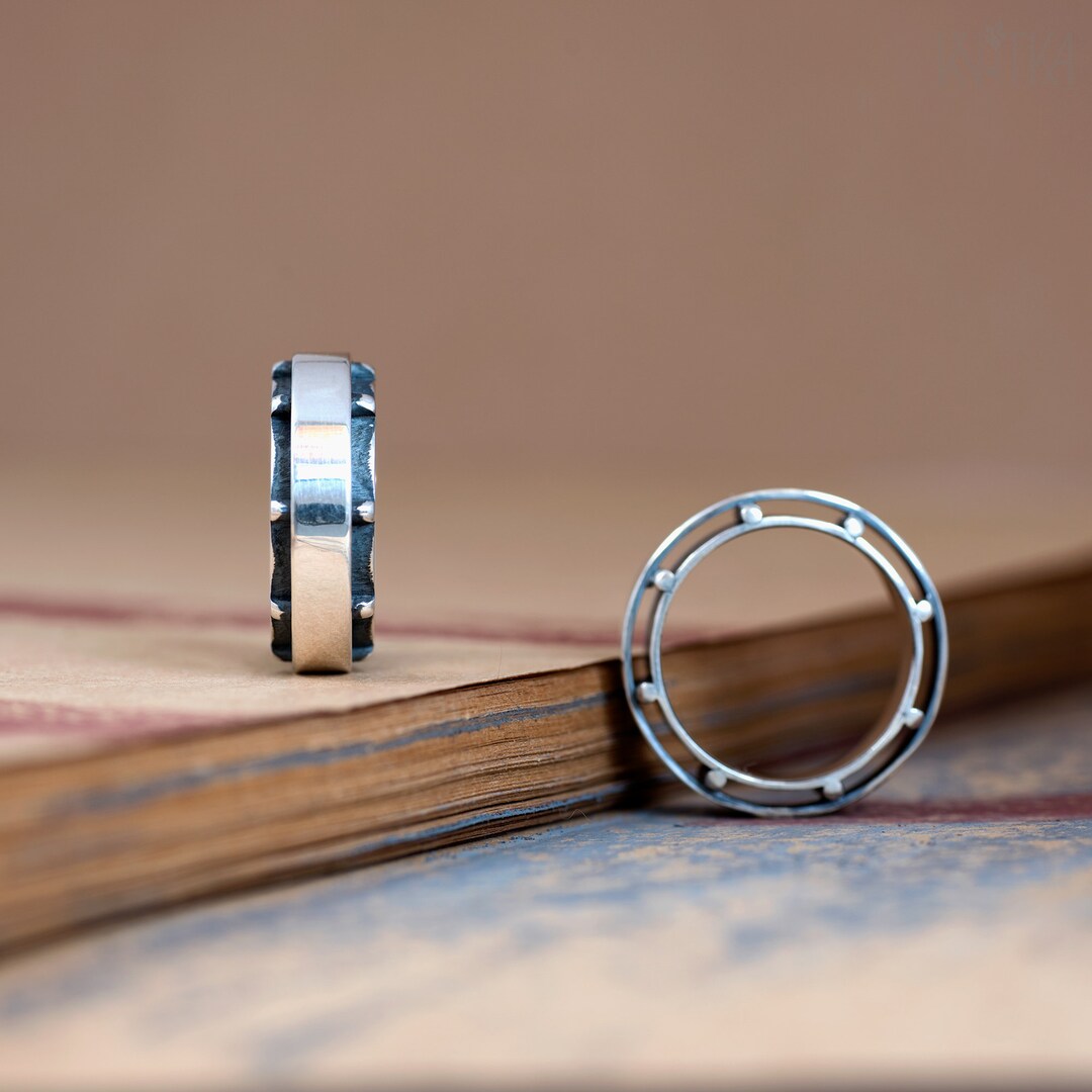 Ball Bearing Ring Unisex Double Band Ring Size 7 Etsy Ball Bearing Ring Unisex Double Band Ring Size 7 Etsy