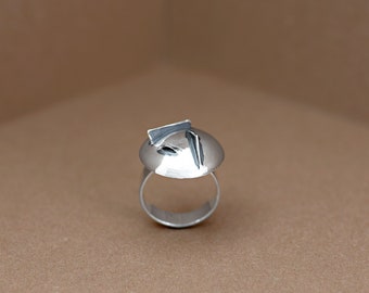 Thorny ring, Contemporary silver ring