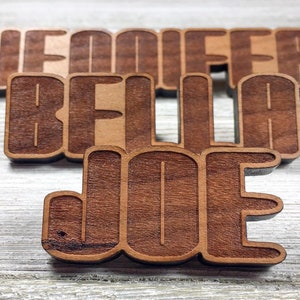 Personalized Name Magnet - Cut and Engraved Cherry Wood