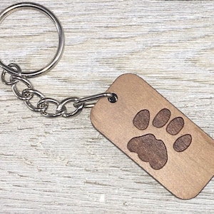 Personalized Favorite Animal Keychain - Laser Cut and Engraved Cherry Wood