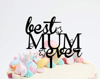 Happy Mothers Day cake topper Mum Glitter mother mum nan grandma sister custom