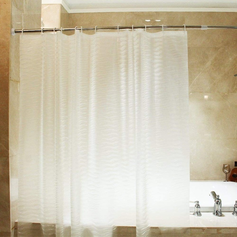 White Clear Shower Curtain Liner With Hooks For Bathroom Decor Mildew Resistant Curtains Waterproof Antibacterial Nontoxic