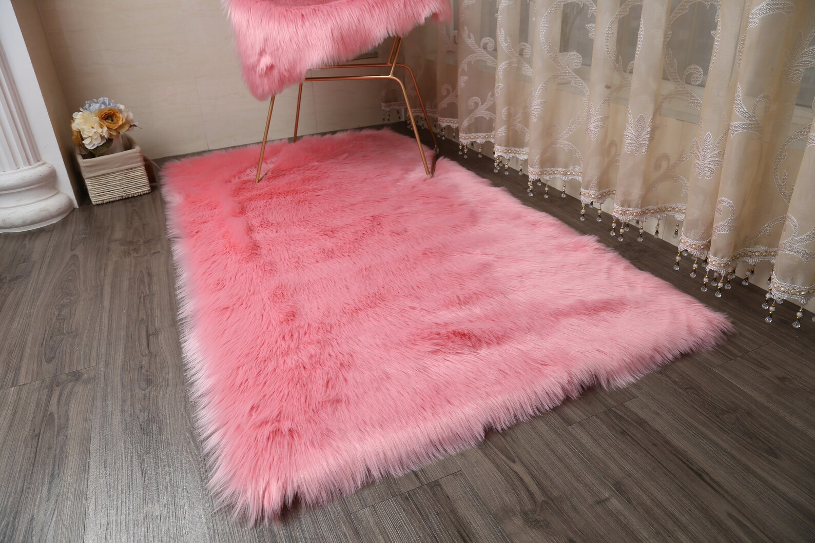 White Faux Fur Rug Winter Warm Soft Fluffy Shaggy Rugs Luxury Etsy