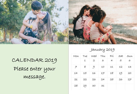 2019 Personalised A4 Wall Photo Calendar perfect Christmas gift