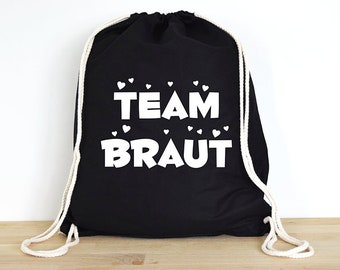 Jutebeutel/Turnbeutel Team Braut