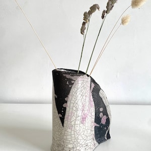 Raku vase - Pottery vase - Flower vase - Japanese style vase - Ikebana vase