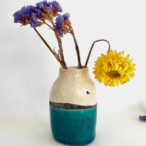 Raku vase - Small ceramic vase - Flower vase - Japanese style vase - Ikebana vase