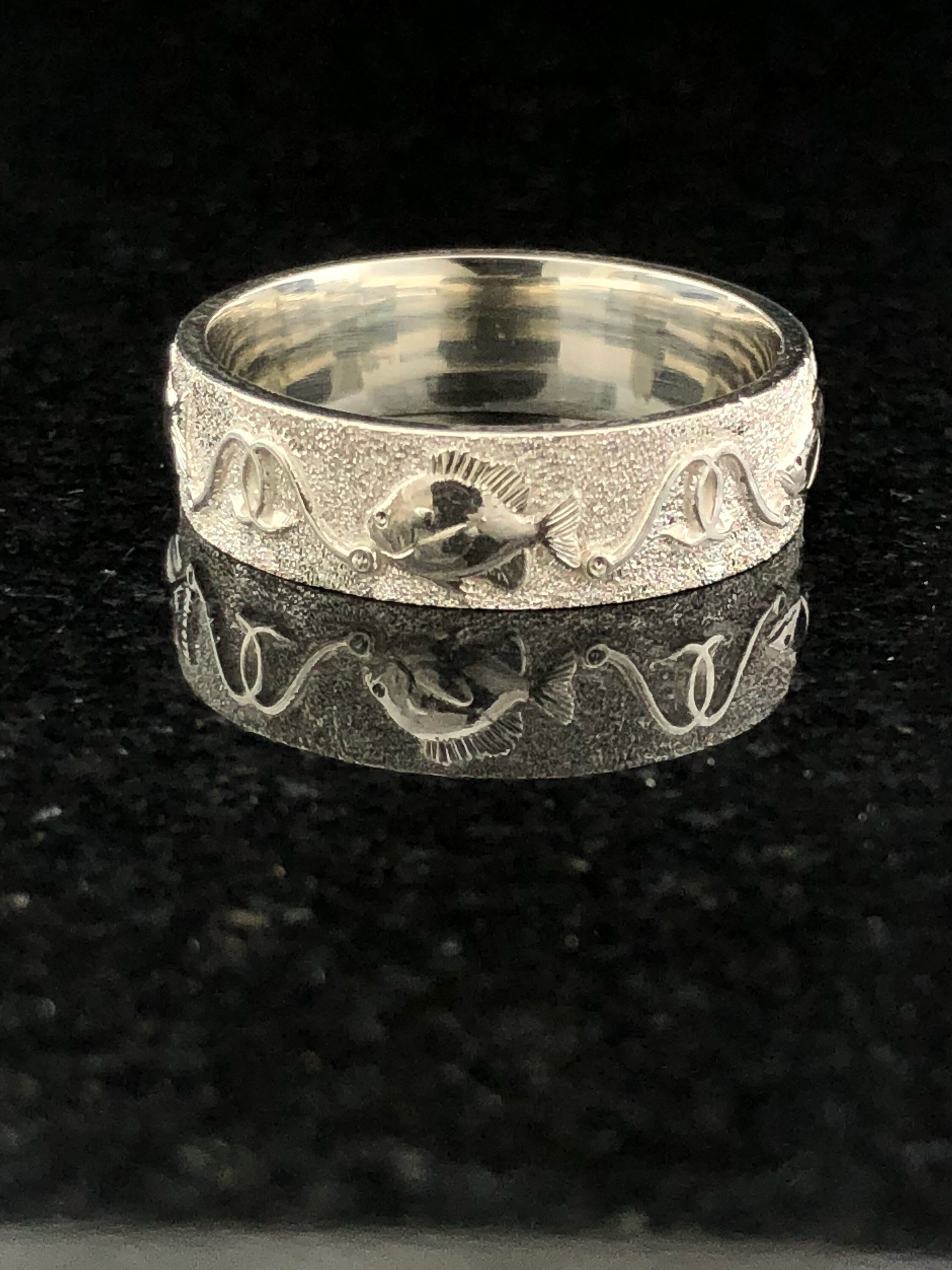 Men's nature scene wedding bands 6mm Etsy