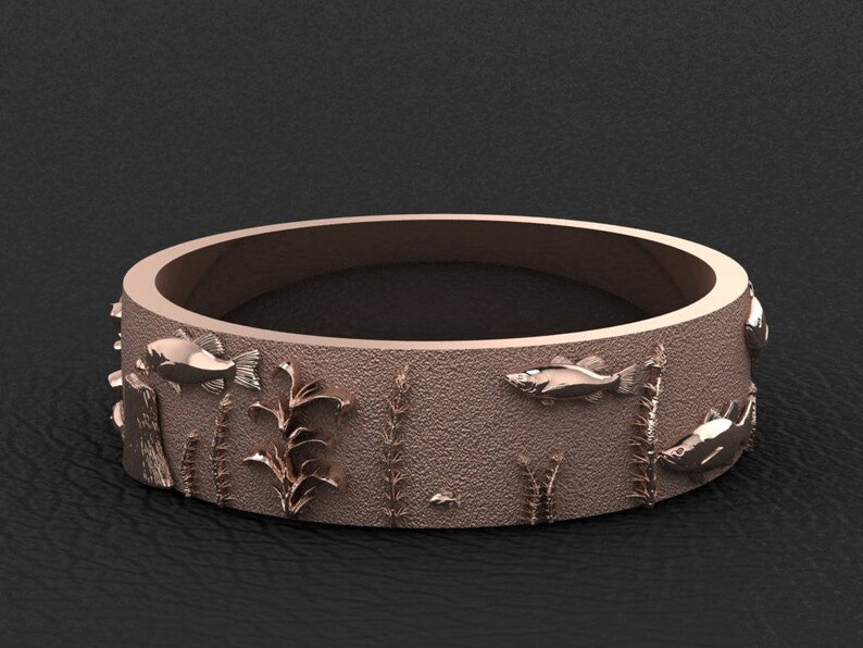 Men's Nature Scene Wedding Bands 6mm Etsy