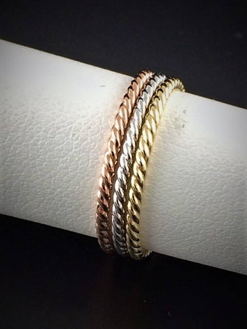 Petite Twisted Stacking Band Wedding Band