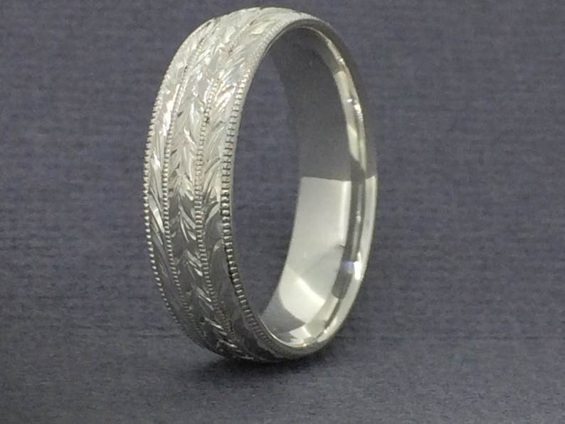 Mens Wedding Band 6mm Vintage Inspired & Hand Engraved Etsy