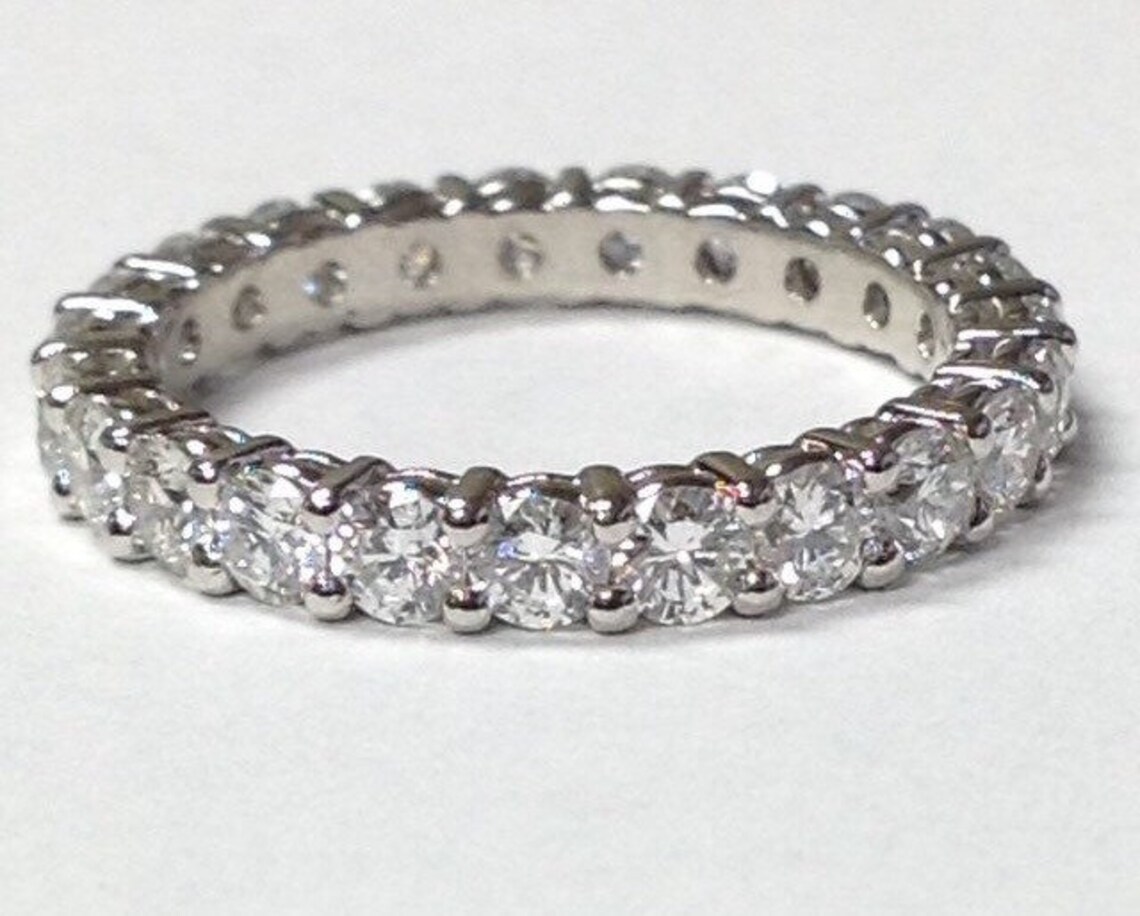 Diamond Eternity Band 2.5mm Wide Etsy