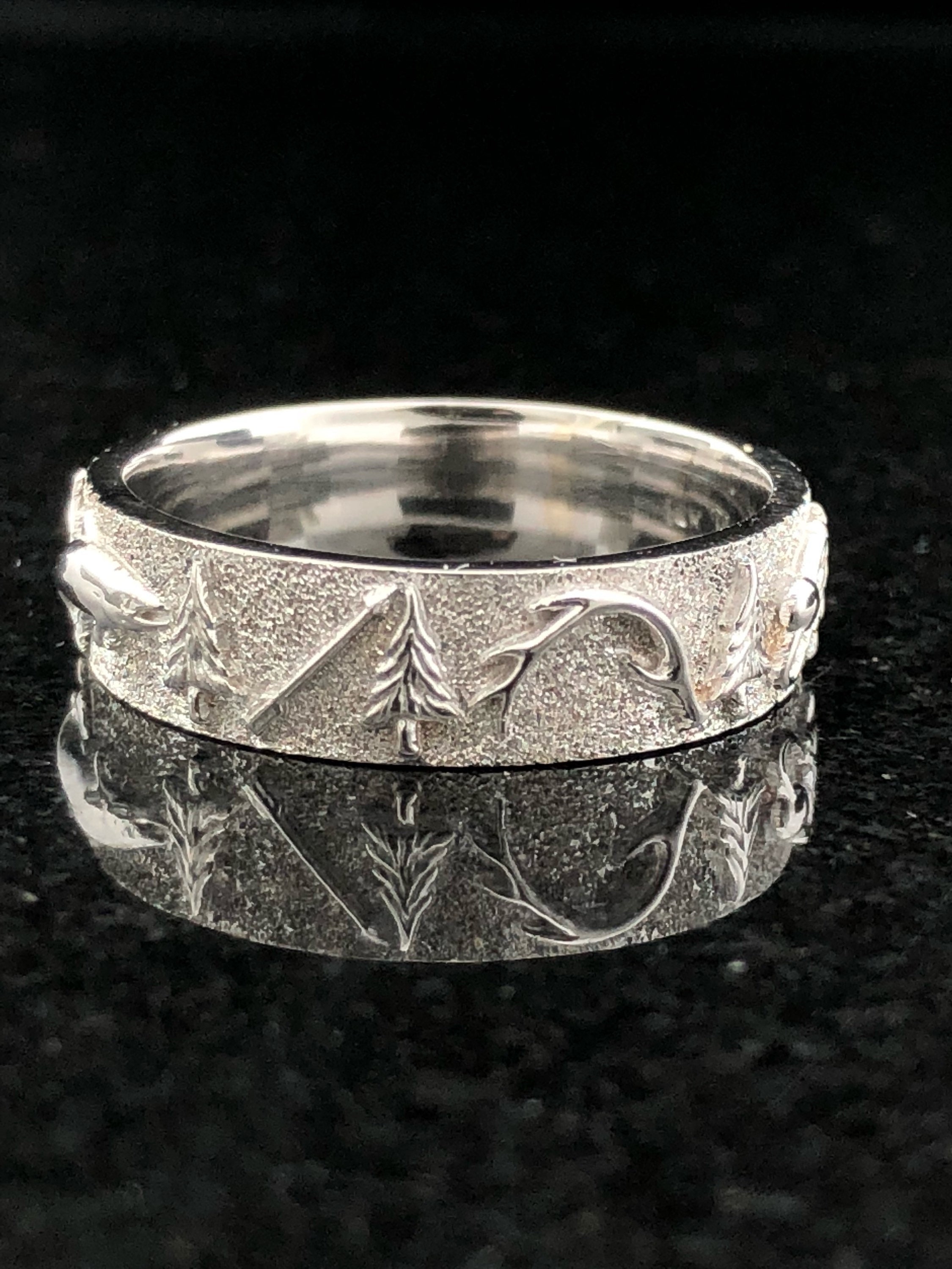 Men's nature scene wedding bands 6mm Etsy