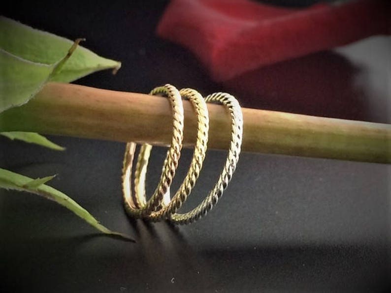Petite Twisted Stacking Band Wedding Band
