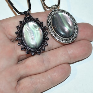 Resin Black Lip Shell Shower Curtain Hooks, Set of 12 - Opalescent Swirl, Choice of Metal Color
