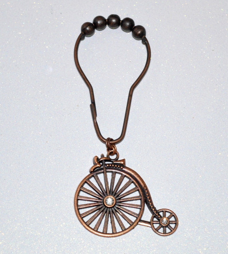 Penny Farthing Shower Curtain Hooks Victorian Bicycle High