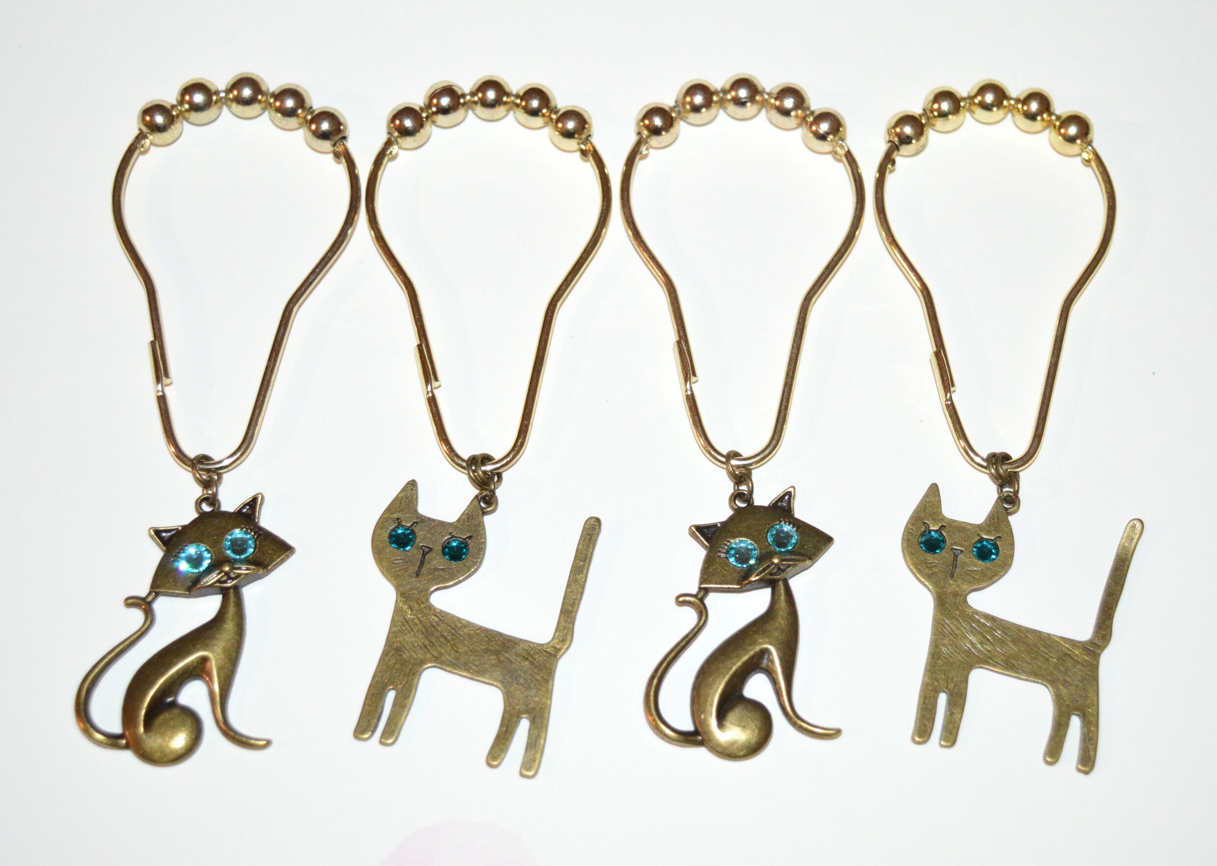 Cat Shower Curtain Hooks Set of 12 Antique Bronze/Gold with Etsy