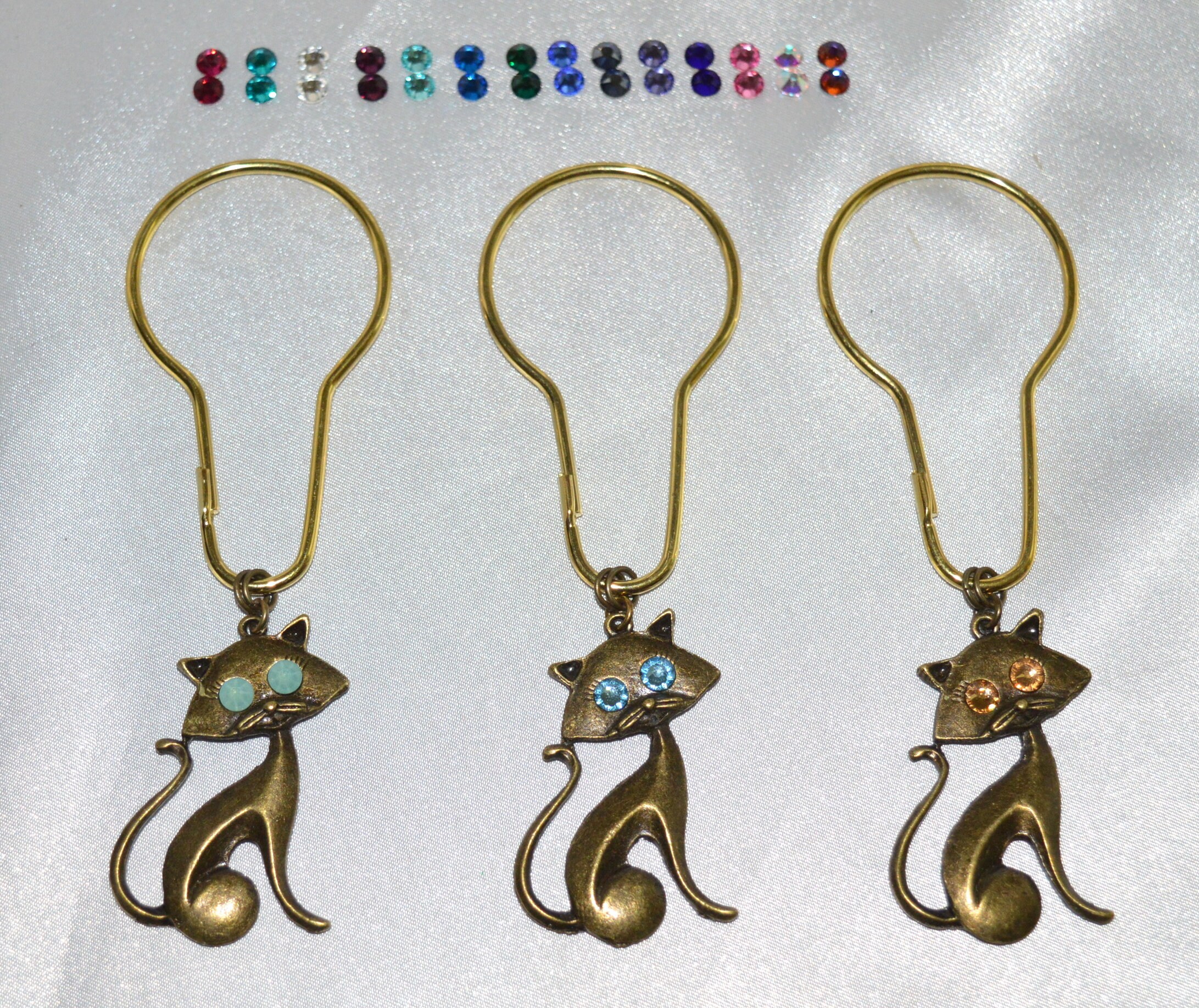 Cat Shower Curtain Hooks Set of 12 Antique Bronze/Gold with Etsy