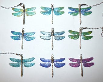 Dragonfly Ceiling Fan Pull, Light Pull Chain, Antique Silver with Optional Patina Finish, Garden Decor Accent Piece, Great Gift
