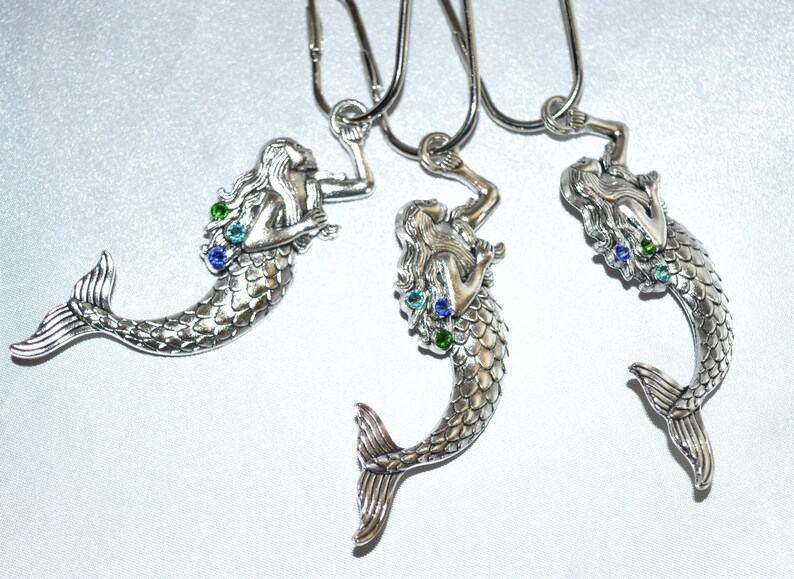 Mermaid Shower Curtain Hooks Silver & Premium Crystal Etsy