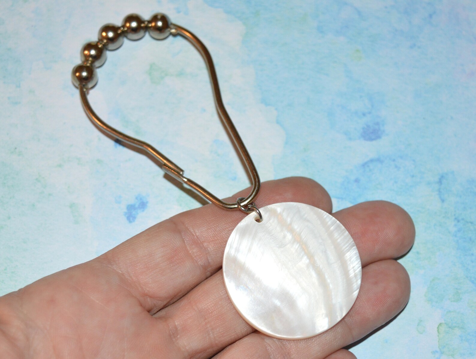 Sea Shell Shower Curtain Hooks Mother of Pearl Shell Disks Etsy