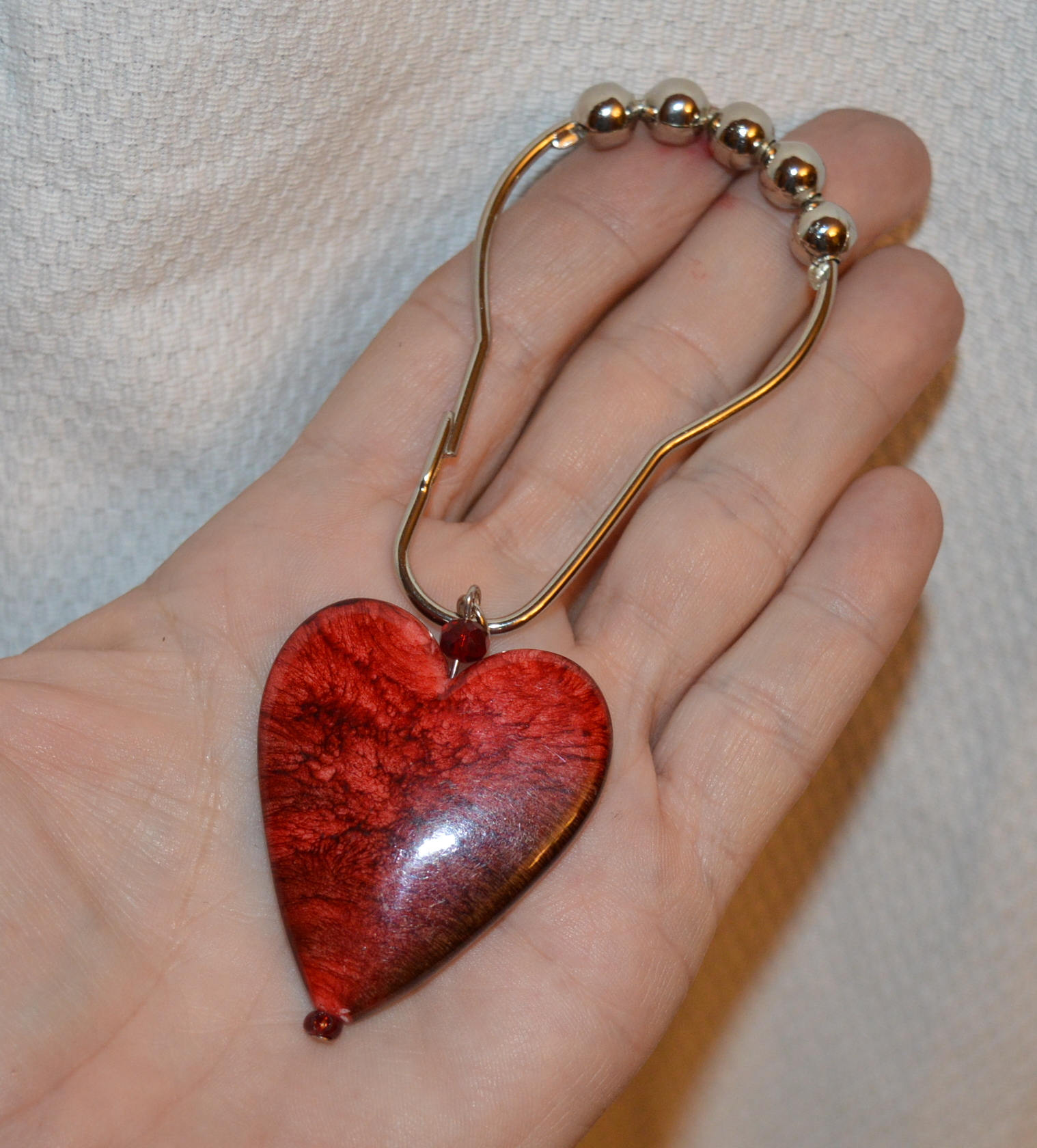 Marbled Heart Shower Curtain Hooks Set of 12 Large 2 Etsy