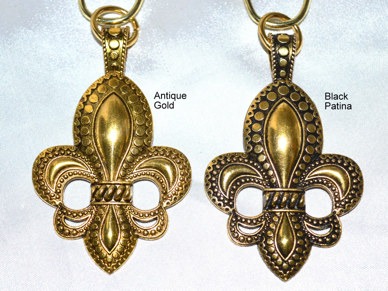 Fleur de Lis Shower Curtain Hooks Set of 12 XL Antique Etsy