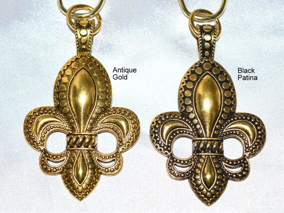 Fleur De Lis Shower Curtain Hooks Set Of 12 Xl Antique Etsy