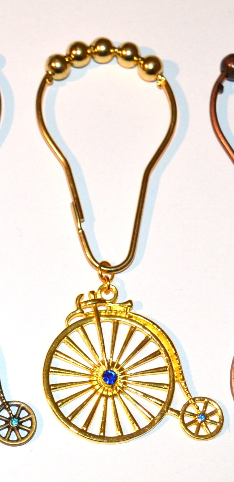 Penny Farthing Shower Curtain Hooks Victorian Bicycle High