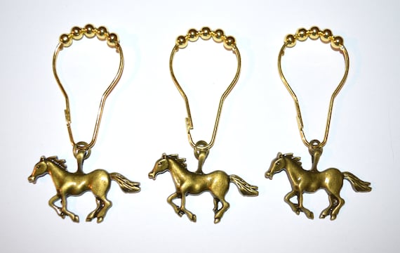 Horse Shower Curtain Hooks, Set of 12, Galloping Horse, Your Choice of  Silver, Gold or Bronze, Western Southwestern Farmhouse Rodeo Decor 