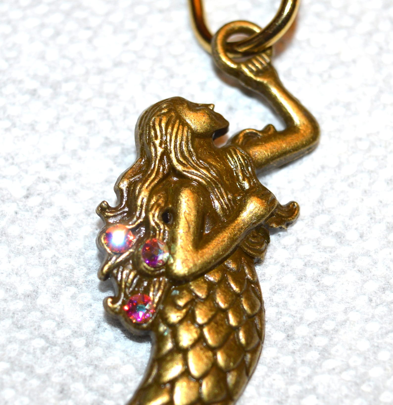 Mermaid Shower Curtain Hooks Antique Bronze Austrian Crystals Etsy