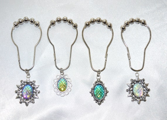 Mermaid Scale Shower Curtain Hooks Set Of 12 Ornate Baroque Etsy
